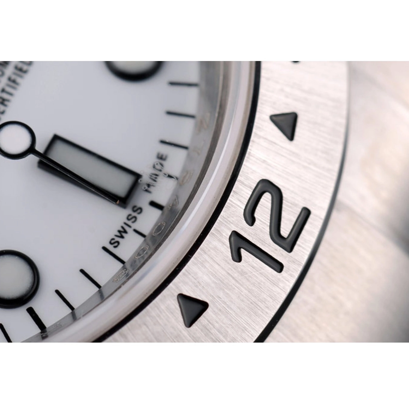 Aaa replica Dial Watch Steel Explorer Rolex Stainless White Bezel 0727
